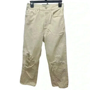 Agolde White Distressed Button Front Jeans Size 26